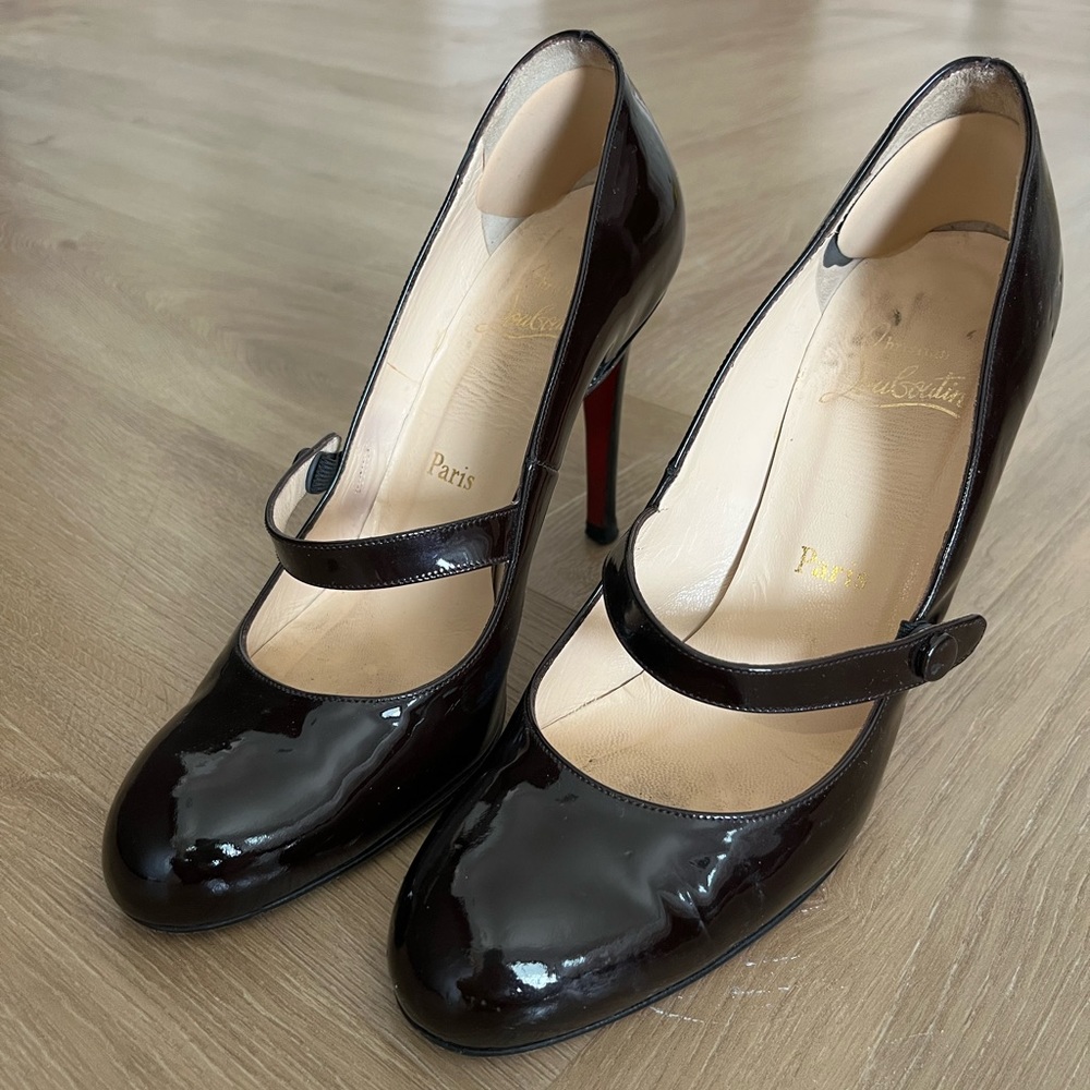 Christian Louboutin patent leather maryjane heels